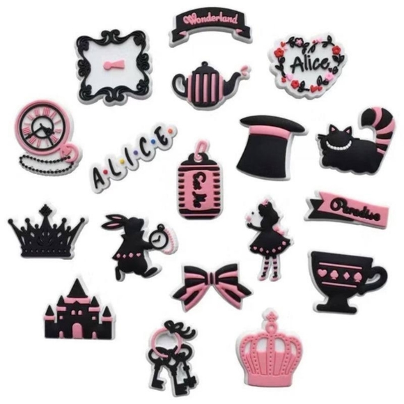 NWT ALICE IN WONDERLAND JIBBITZ FOR CROC'S SHOES! 3 CHOICE GROUPS! - Picture 13 of 15